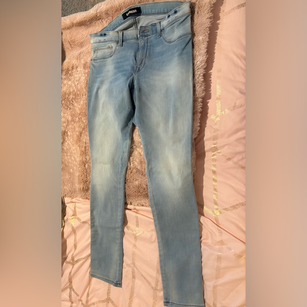 Express Women's Light Blue Skinny Jeans
